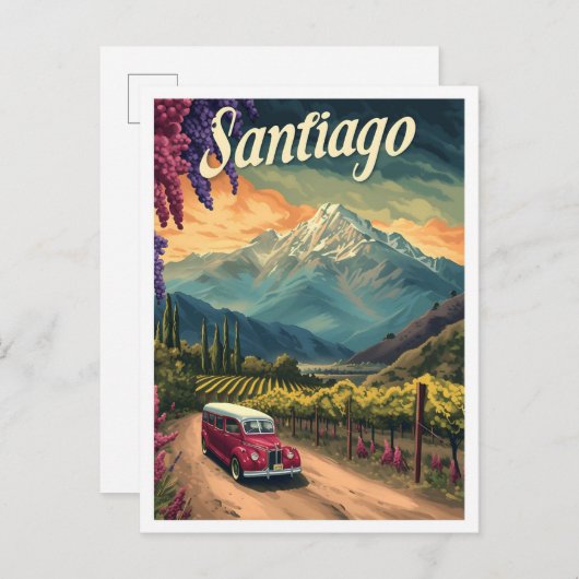 サンティアゴチ芸術的リトラベルイラストレーション ポストカード (正面/裏面)