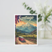 サンティアゴチ芸術的リトラベルイラストレーション ポストカード (スタンド正面)