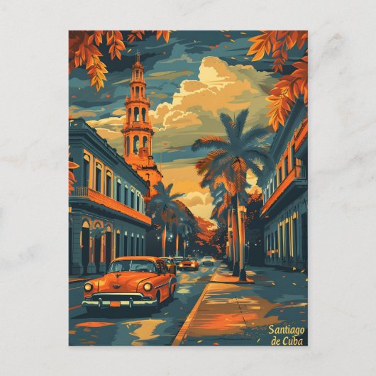 サンティアゴデキューバヴィンテージ ポストカード (正面)