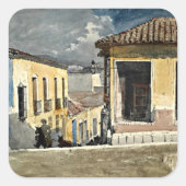 サンティアゴデキューバ通りシーン スクエアシール (正面)