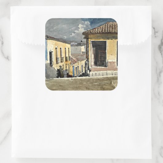 サンティアゴデキューバ通りシーン スクエアシール (バッグ)