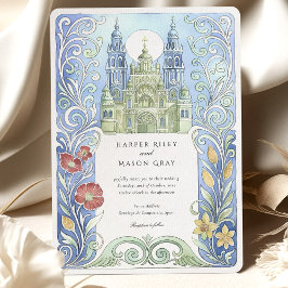 サンティアゴデコンポステラスペインの水の色結婚の設定 招待状