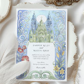 サンティアゴデコンポステラスペインの水の色結婚の設定 招待状