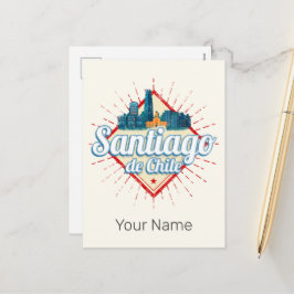 サンティアゴデチリシティホリデーレトロスカイライン シーズンポストカード