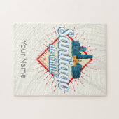 サンティアゴデチリシティホリデーレトロスカイライン ジグソーパズル (横)