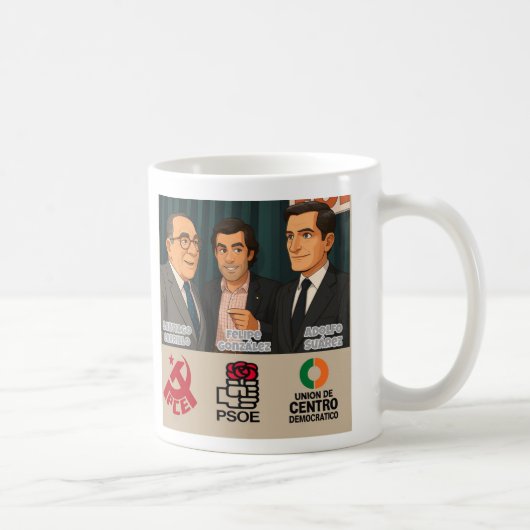 サンティアゴ・カリーヨとスペインの民主化への移行記念カップ コーヒーマグカップ (右)