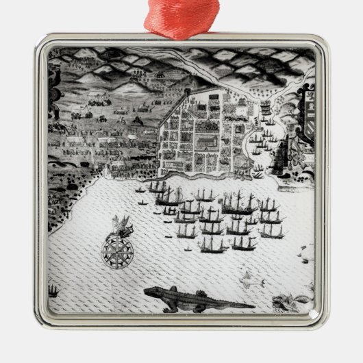 サンティアゴ、カーボベルデ共和国1589年 メタルオーナメント (正面)