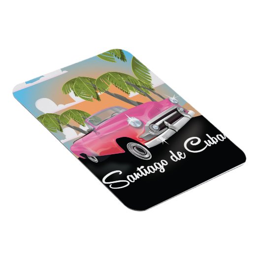 サンティアゴ・デ・キューバヴィンテージ休暇旅行ポスター。 マグネット (右側)