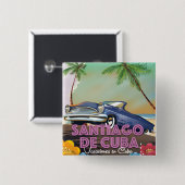 サンティアゴ・デ・キューバ – キューバの旅行ポスター 缶バッジ (正面&裏面)