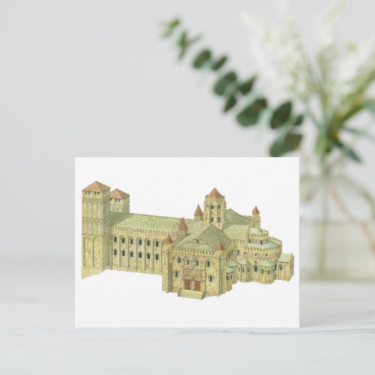 サンティアゴ・デ・コンポステラ・ロマネスク大聖堂。 ポストカード (スタンド正面)