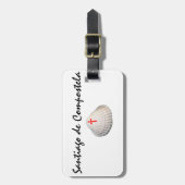 サンティアゴ・デ・コンポステーラのシェルと赤十字のシンボル ラゲッジタグ (正面縦)