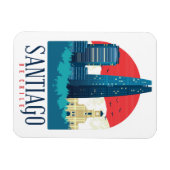 サンティアゴ・デ・チリヴィンテージスカイライン写真 マグネット (横)