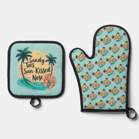 サンティーンズサンキス鼻ビーチ美学 鍋つかみ&鍋敷きセット (正面)