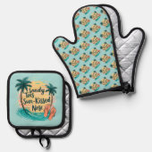 サンティーンズサンキス鼻ビーチ美学 鍋つかみ&鍋敷きセット (正面/裏面)
