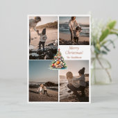 サンディのスマイル4ビーチワイクリスマスのための喜び 箔シーズンカード (立ち正面)