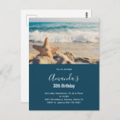 サンディのヒトデビーチ写真誕生日 ポストカード (正面/裏面)