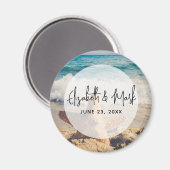 サンディのビーチ写真結婚の魚 マグネット (正面/裏面)