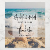 サンディのビーチ写真結婚の魚 ワインラベル (シングルラベル)