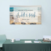 サンディのビーチ写真結婚の魚 横断幕 (トレードショー)