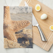 サンディのビーチ写真 キッチンタオル (四つ折り)