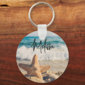 サンディのビーチ写真 キーホルダー (正面)