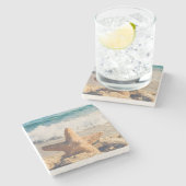 サンディのビーチ写真 ストーンコースター (横)