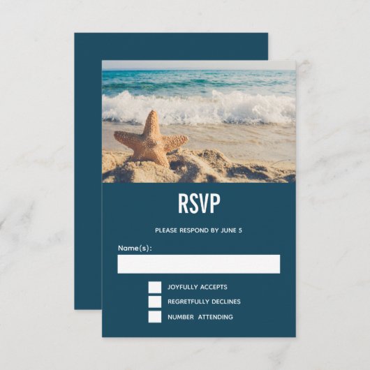 サンディのビーチ写真 出欠カード (正面/裏面)