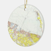 サンディのホックNJ (1954年)のヴィンテージの地図 セラミックオーナメント (左)
