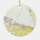 サンディのホックNJ (1954年)のヴィンテージの地図 セラミックオーナメント (裏面)