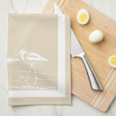 サンディの沿岸白いシギ及び暗灰色 キッチンタオル (四つ折り)