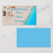 サンディの熱帯ビーチのヒトデの貝殻 名刺 (正面/裏面)