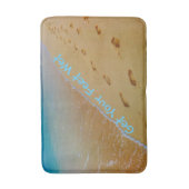 サンディの熱帯ビーチの海岸の足跡 バスマット (正面縦)