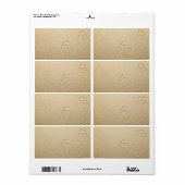 サンディの足跡ビーチ背景 ラベル (フルシート)