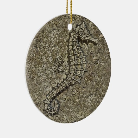 サンディはタツノオトシゴの写真を織りました セラミックオーナメント (右)