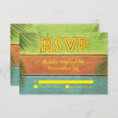 サンディは塩辛いキスRSVPをつま先で触ます 出欠カード (正面/裏面)