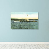 サンディアイランドボストンYMCAキャンプランディングビュー キャンバスプリント (インサイチュ (ウッドフロア))