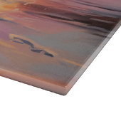 サンディアメリカン（犬）スタッフォードドッグオンビーチサンセット カッティングボード (角)