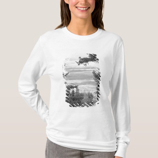 サンディア山脈の山頂から西を望む Tシャツ (正面)