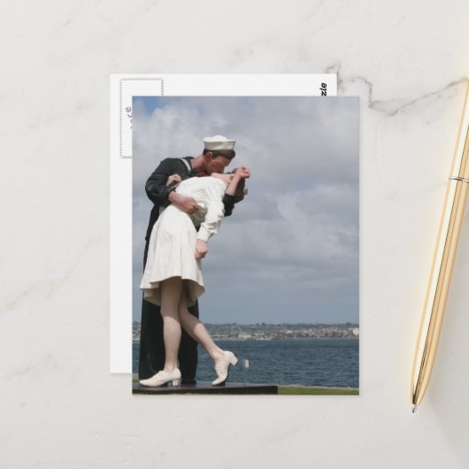 サンディエゴでの彫刻の無条件降伏 ポストカード (正面/裏面インサイチュ)