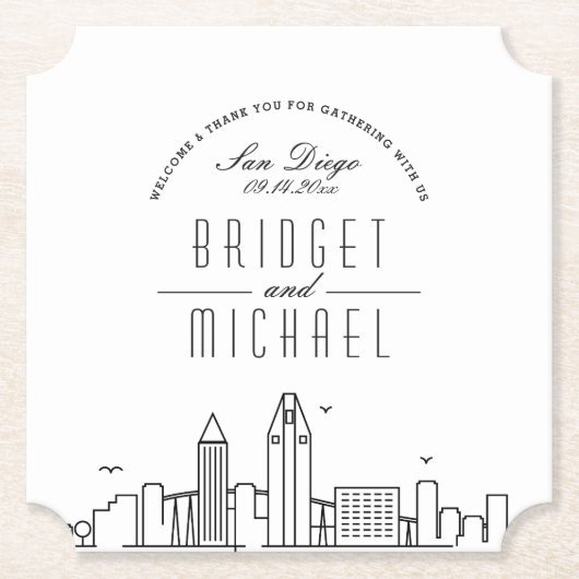 サンディエゴでの愛 | シティスカイラインウェルカム ペーパーコースター (正面)