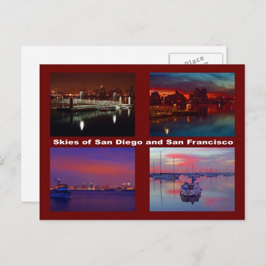 サンディエゴとサンフランシスコの空 ポストカード (正面/裏面)