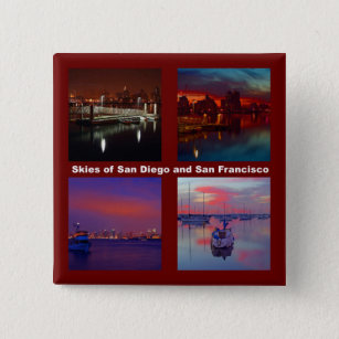 サンディエゴとサンフランシスコの空 缶バッジ
