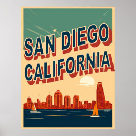 サンディエゴのウォーターフロント カリフォルニア州 旅行 ポスター