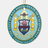 サンディエゴのシティーシール セラミックオーナメント (左)