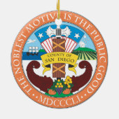 サンディエゴのシティーシール セラミックオーナメント (裏面)
