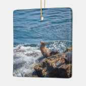 サンディエゴのシールロックアットラジョラビーチ セラミックオーナメント (左)