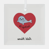 サンディエゴのシール ガラスオーナメント (裏面)