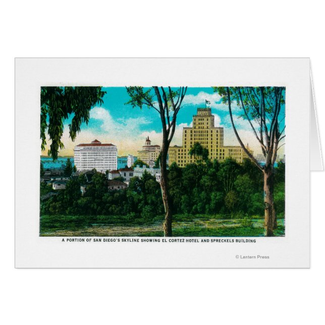 サンディエゴのスカイラインの一部がエルコルテを示す (正面横)