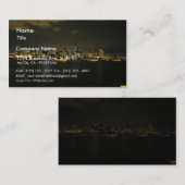 サンディエゴのスカイラインの建物水ヨットNightt 名刺 (正面/裏面)