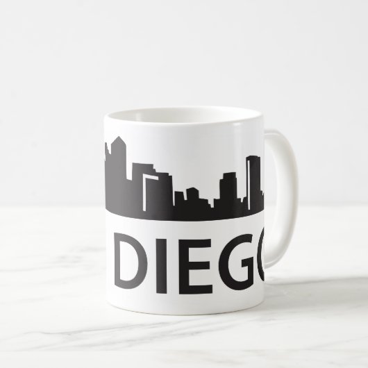 サンディエゴのスカイライン コーヒーマグカップ (正面右)